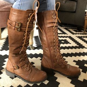 Brand new, vegan knee high boots!